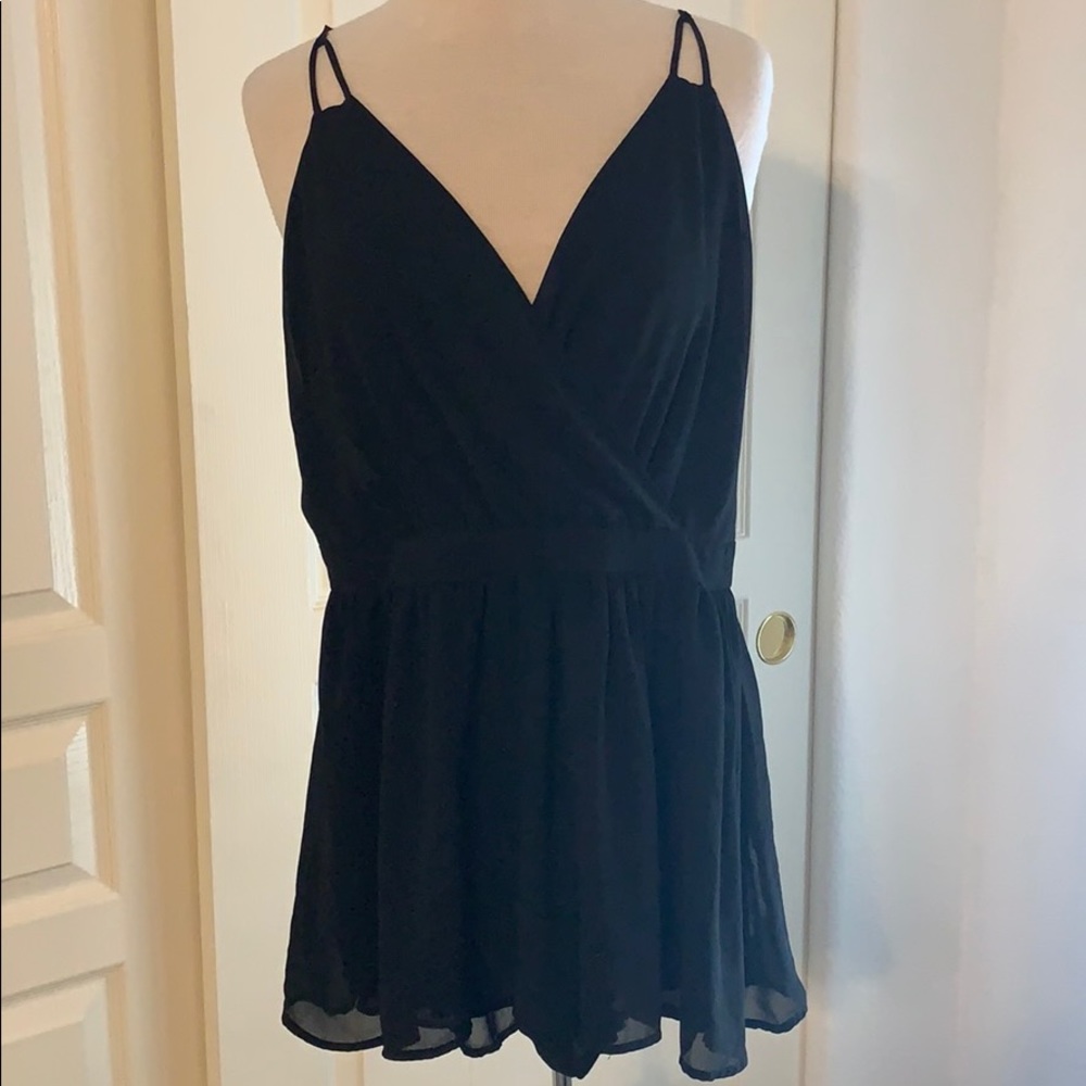 Black backless romper